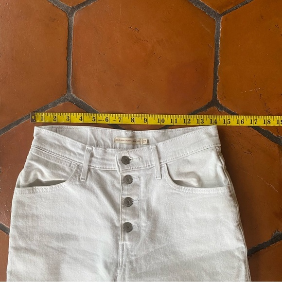 Levi's Jeans Women Mile High Cropped Wide Leg Button Fly White 27 X 27 - Picture 7 of 9